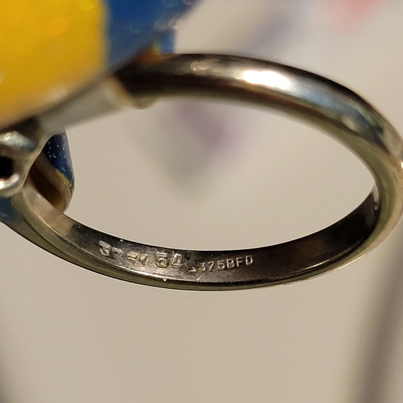 Vintage 9k White gold Diamond solitaire ring - Picture 9 of 9